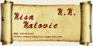 Miša Malović vizit kartica